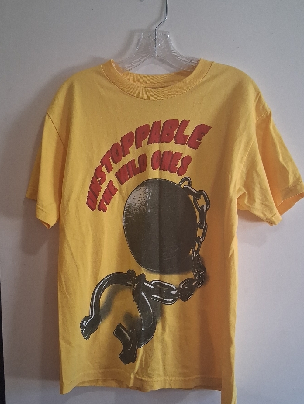 1990 Pre-owned Men VintageYellow Graphic Tee Size M